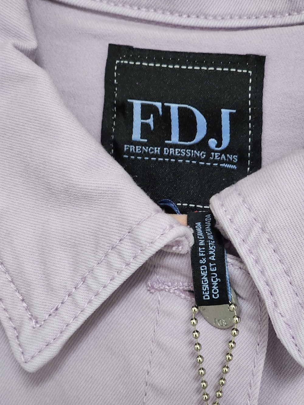 FDJ Lavender Denim Jacket with Frayed Hem - Picture 4 of 7